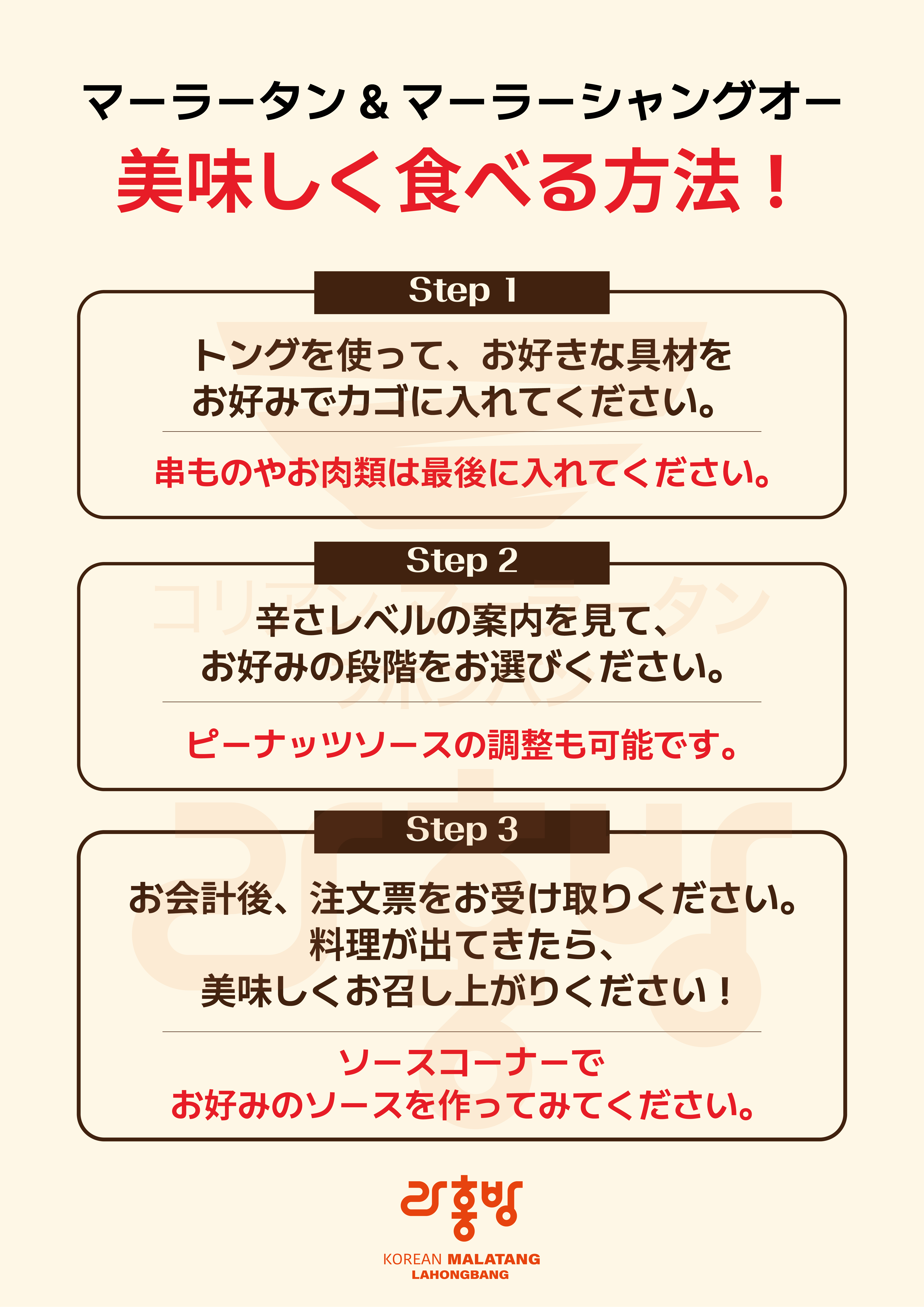 メニュー利用方法